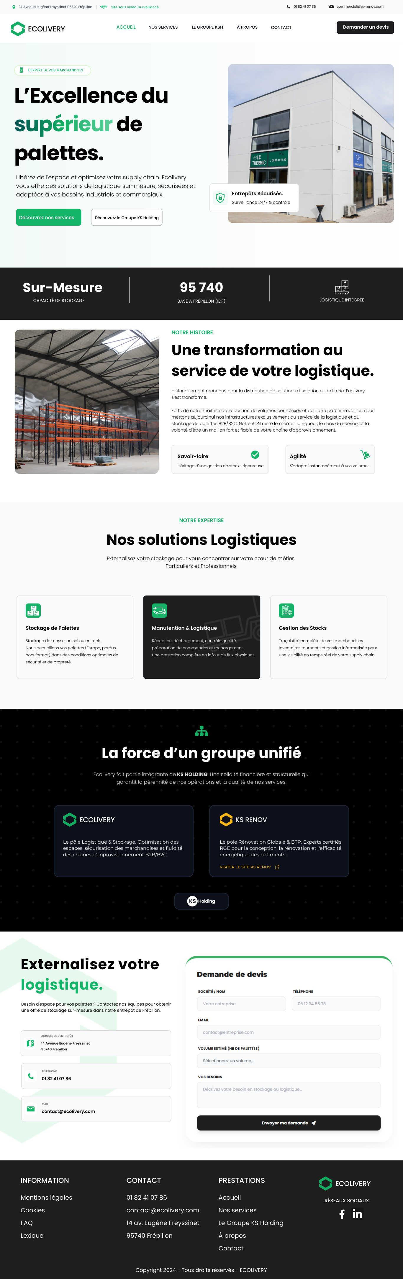 Aperçu du site Ecolivery